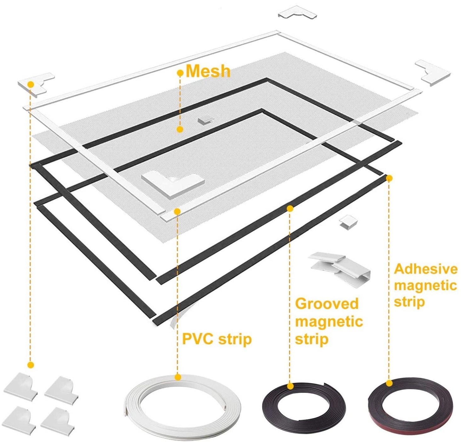 Midge Window Flyscreen - Black Frame / 1m x 1m, image 5
